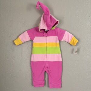 Vintage OshKosh B’gosh Hooded Fleece Baby Girls Winter Snowsuit 6-9 Months Pink